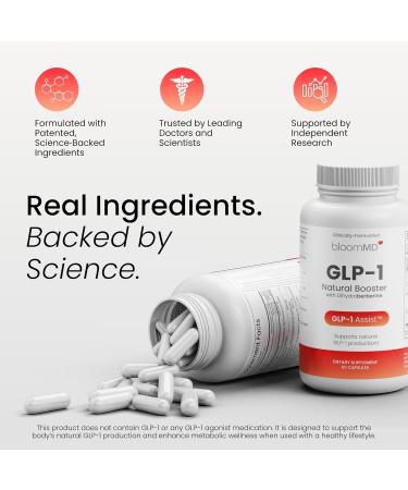 BloomMD GLP-1 Natural Booster with Dihydroberberine Dietary Supplement for GLP-1 Production Support 60 Capsules - Buy Online on GoSupps.com