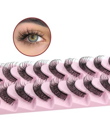 Aizuiwiy Russian Strip Lashes Natural Look Wispy False Eyelashes Russian Eyelashes Fake Eyelashes Russian Lashes Fluffy Wispy Lashes Hybrid Curl Strip Lashes Crossed Reusable 10 Pairs No Glue LY-SJ27-10S - Buy Online on GoSupps.com