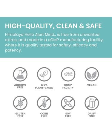 Himalaya Hello Alert Mind - Energy Focus & Attention Supplement with Ashwagandha Bacopa L-Theanine Vitamin B6 & B12 | Vegan & Gluten Free - 60 Capsules - Buy Online on GoSupps.com