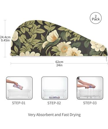 Daisy Hair Towel 2 Pack | Super Absorbent Quick Dry Hair Turbans | Ultimate Hair Drying Solution for Women & Girls - Buy Online on GoSupps.com