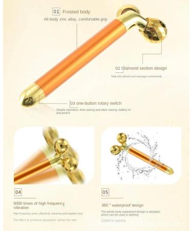 Xzeit 24k Gold Electric Facial Massager Kit - 3D Roller & T-Type Skin Care Tools for Radiant Skin - Buy Online on GoSupps.com