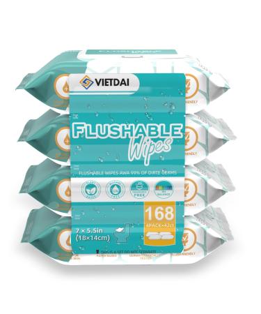 Vietdai moist toilet paper flusable wet wipes toilet travel toilet paper wet sensitive & gentle with aloe vera vitamin e and chamomile toilets wet wipes toilet-168 sheet - Buy Online on GoSupps.com