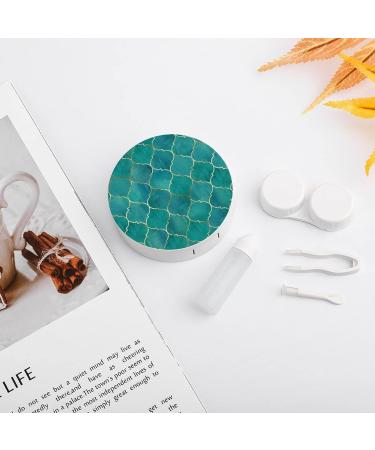 Shop Bagea-Ka Vintage Moroccan Contact Lens Case Kit | Gold Line Teal Pattern | Eye Care Essentials for Travel & Home - Buy Online on GoSupps.com