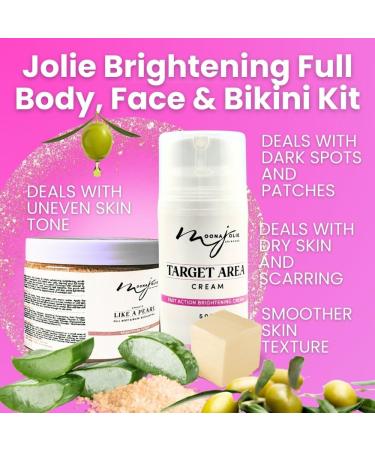 Moona Jolie Bikini Kit - Brightening Cream & Exfoliating Scrub for Dark Spots & Skin Tone | Vegan Organic Skincare for Full Body & Bikini Area - Buy Online on GoSupps.com