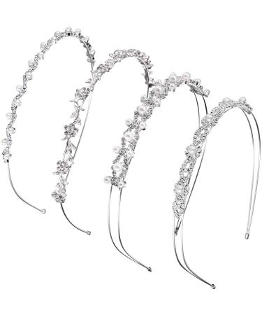TecUnite Crystal Flower Crown and Pearl Rhinestone Headdress for Wedding Party - Style Set 2 - Buy Online on GoSupps.com