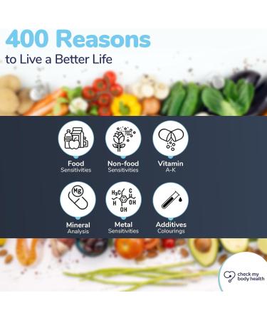 Check My Body Health Essentials: 400-Part Food Intolerance Test Set | Sensitivity & Bioresonance Testing with Home Diary Template - Buy Online on GoSupps.com