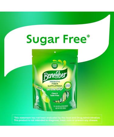Benefiber On The Go Prebiotic Fiber Supplement Powder for Digestive Health Daily Fiber Unflavored - 72 Sticks - Buy Online on GoSupps.com
