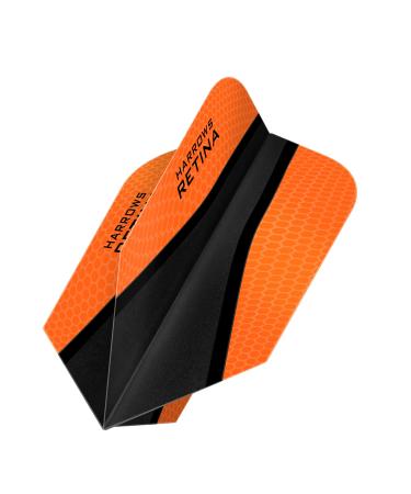 Harrows Retina X | Premium Extra Strong 100 Micron Dart Flights in Slim Shape, 5 Sets of 3 Flights, 15 Flights In Total, Orange