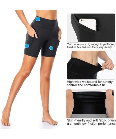 kenlcad Women's High Waist Compression Shorts 3 Pack - Black/Navy Blue/Blue - Small - Buy Online on GoSupps.com