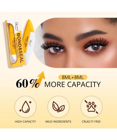QUEWEL Lash Bond & Seal Waterproof Long-Lasting DIY Lash Extension Glue (16ml) Ultra Large Capacity for Sensitive Eyes Cluster Lash Glue 8ml+8ml - Buy Online on GoSupps.com