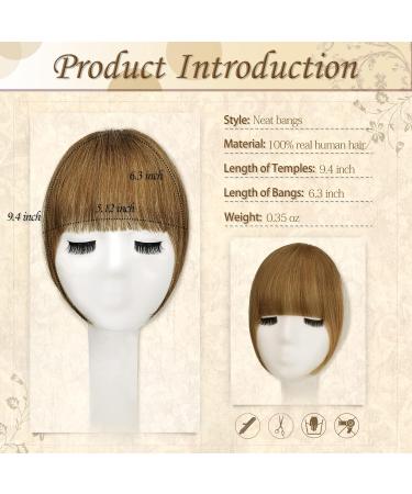 Sofeiyan 100% Remy Real Hair Bangs Clip-In - Natural Light Golden Brown Fringe Extensions for Women - Buy Online on GoSupps.com