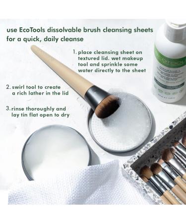 EcoTools Professional Makeup Brush Cleaner & Beauty Blender Dissolving Sheets | Plastic-Free Travel Size | 30 Sheets | Cruelty-Free & Vegan - Buy Online on GoSupps.com