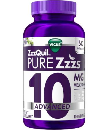 ZzzQuil Pure Zzzs Advanced Melatonin Gummies Sleep Aid with Chamomile & Lavender for Adults Berry Flavored 100 Count 100 Count (Pack of 1) - Buy Online on GoSupps.com