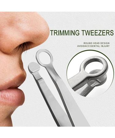 Nose Hair Trimmer & Tweezers - Precision Steel Nose Hair Removal Tools for Men & Women - Buy Online on GoSupps.com
