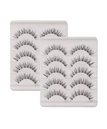 10 Pairs False Eyelashes Natural Long 3D 100% Handmade Artificial Eyelashes Extension Black