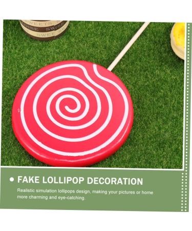 Alipis 10 Pcs Giant Candy Fake Candy Decoration Christmas Lollipop Props K ds Toys Rainbow Lollipops Swirl Wedding Props Christmas Lollipop Decorations Fake Food Wooden Child With Hook - Buy Online on GoSupps.com