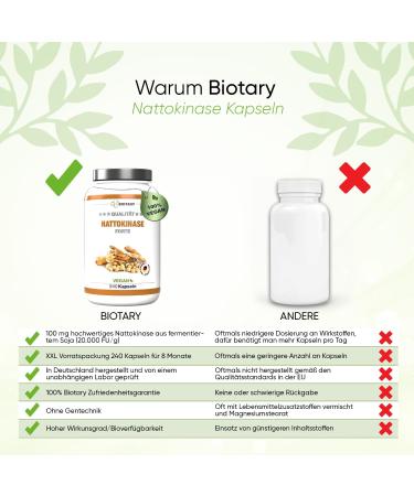 Nattokinase 240 Capsules - High-Dose 100 mg (20 000 FU/g) - 8 Month Supply - Vegan & GMO-Free - Lab-Tested & Additive-Free - Buy Online on GoSupps.com