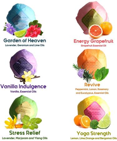 Dead Sea Salt Bath Bombs Gift Set - 6 Ultra Bubble Fizzies with Cocoa, Shea & Essential Oils - Best Birthday Gift for Her/Him, Wife, Girlfriend, Women - Buy Online on GoSupps.com