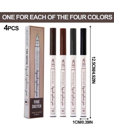 ChAusa 4 Pcs Liquid Eyebrow Pencil Waterproof Eyebrow Pencil Eyebrows with Micro-Fork Tip Waterproof and Sweat-Proof for Natural Looking Eyebrows Makeup - Buy Online on GoSupps.com