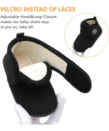 JIASUQI Baby Booties - Soft Winter Boots for Infants | Anti-Skid Newborn Crib Shoes (0-6 Months) | Black - Buy Online on GoSupps.com