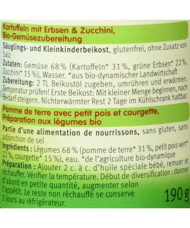 Holle Organic Potatoes with Peas & Zucchini - 190g | Premium Baby Food | International Shipping - Buy Online on GoSupps.com