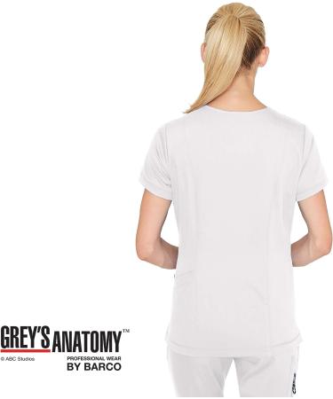 BARCO Grey's Anatomy Scrubs - Kira V-Neck Love Print Scrub Top for Women - Medium, White - Buy Online on GoSupps.com