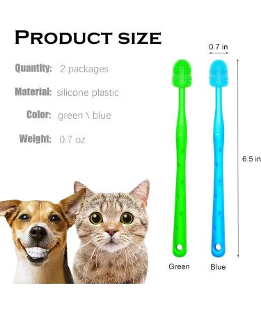 Dog Brush Cat Pet Puppy Gum Finger Toothbrush Dental Care Teeth Cleaning Supplies Kit for Dogs 2 Pcs 360 Silicone - Buy Online on GoSupps.com