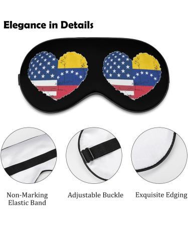 Venezuela USA Flag Heart Sleep Mask - Adjustable Strap for Light Blocking - Ideal for Travel, Nap - Men Women - Buy Online on GoSupps.com