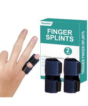 Small Trigger Finger Splint - 2 Pack Pinkie Finger Brace for Broken Finger Finger Knuckle Immobilization for Arthritis Pain Sport Injuries Blue