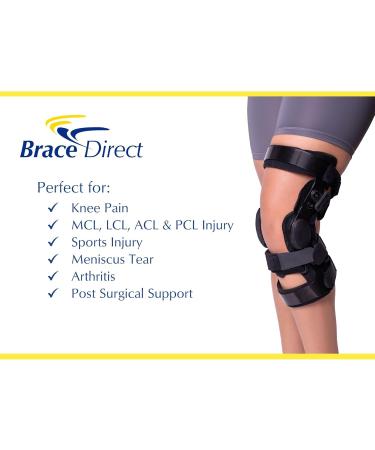 Brace Direct Ligament Knee Brace for Pain Relief | Dual Hinged Support for ACL PCL LCL MCL & Arthritis - Men & Women M - Right - Buy Online on GoSupps.com