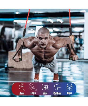 Exercise Resistance Bands Set with Handles - 150/200/250/300 lbs for Workout Yoga & Physical Therapy - Durable Multicolor Resistance Bands with Door Anchor - Buy Online on GoSupps.com