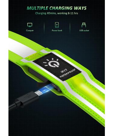 Ylzzrs LED Reflective Belt Sash Walking Gear Safety Lights for Walkers at Night High Visibility Safety Rechargeable Reflective Running Gear for Men Women Kids Night Dog Walking Gear Green - Buy Online on GoSupps.com