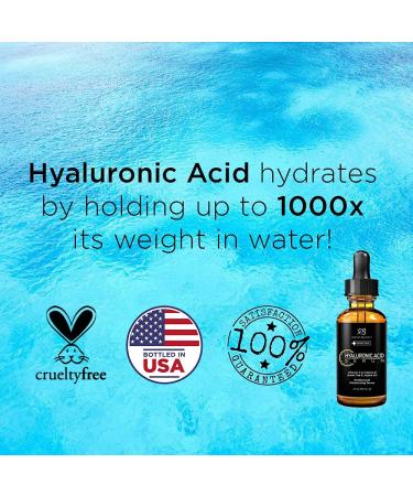 Radha Beauty Hyaluronic Acid Serum 2 fl. oz - Vitamin C, E, Green Tea, Jojoba Oil - Intensive Moisturizing Anti-Aging Formula - Buy Online on GoSupps.com