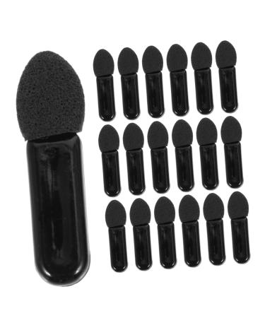 BIUDECO 100pcs Mini Eyeshadow Swab Cosmetics Eyeshadw Brush Foam Eyeshadow Plastic Black
