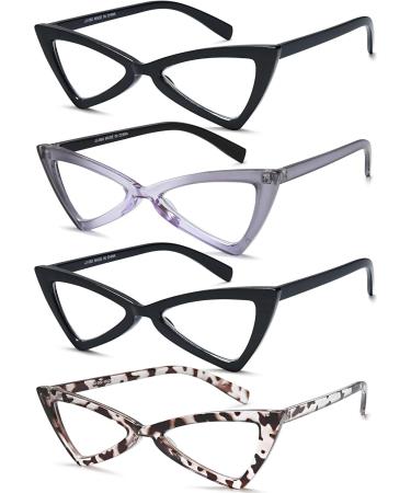 Buy EYEURL 4-Pack Cat Eye Reading Glasses for Women - Oversize Blue Light Blocking Anti-Eyestrain UV Protection | 1.5x Magnification - Buy Online on GoSupps.com