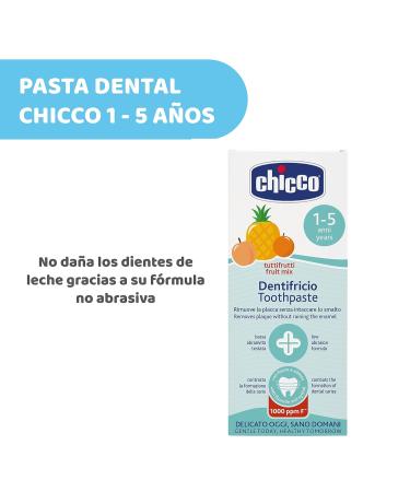Chicco Children's Toothpaste with Betaine & Vitamin E - 50ml Tuttifrucht | Anti-Caries & Plaque Removal for 12+ Months - Buy Online on GoSupps.com