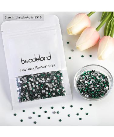 Beadsland 1440 Pieces Emerald Green Flat Back Rhinestones SS16 for Nail Art - High-Quality Nail Crystals - Buy Online on GoSupps.com
