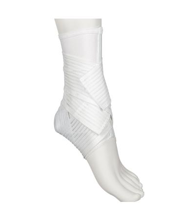 Active Ankle 329 Ankle Brace White Ankle Compression Sleeve with Straps for Men & Women Braces for Volleyball Football Basketball Rugby Protection & Sprain Support Small White Small