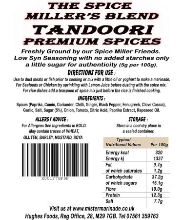 Spice Miller's Blend Tandoori 100g - Premium Artisan Spice Mix | Syn Free & Low Syn Seasoning - Buy Online on GoSupps.com