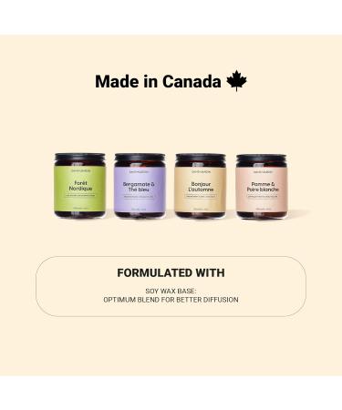 DANS UN JARDIN - Floral & Fruity Scented Candle Set Canada-made. 175g single-wick candles: Peach Coriander Passion Fruit & Lavender scents. North America soya blend 29hr burn. - Vegan - 4 x 175gr - Buy Online on GoSupps.com