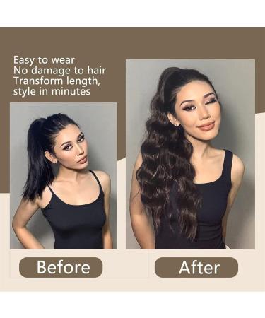 Hair Bun 24 Inch Synthetic Long Wavy Ponytail Drawstring Ponytail Extension Women Heat Resistant Fiber Hair Bun Hair Extension Hair Piece (Color : 1b) - Buy Online on GoSupps.com