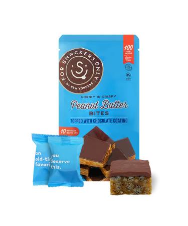 Peanut Butter Bites Topped with Chocolate Coating - Gluten Free - Vegan Friendly - Non Dairy Kosher Pareve - 100 Calorie Snack - 10 Individually Wrapped Pieces in a Bag - For Snackers Only 1 Count (Pack of 1) - Buy Online on GoSupps.com