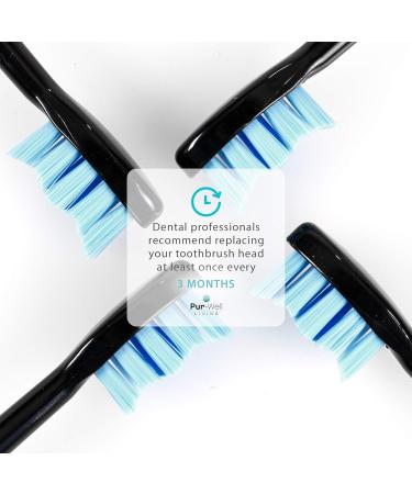 Sonic Clean Brush Replacement Heads - Soft Dupont Bristles - 4 Pack Electric Toothbrush Heads (Black Diamond Edition) - Buy Online on GoSupps.com