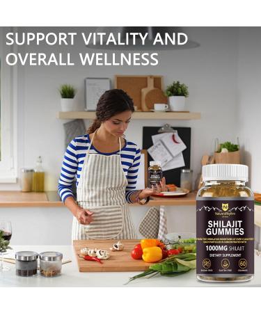 Nature's Rhythm Shilajit Gummies 1000mg with Fulvic Acid | 60 Gummies for Energy & Immunity Support for Men & Women | Rich in 80+ Trace Minerals Vegan Non-GMO - Buy Online on GoSupps.com