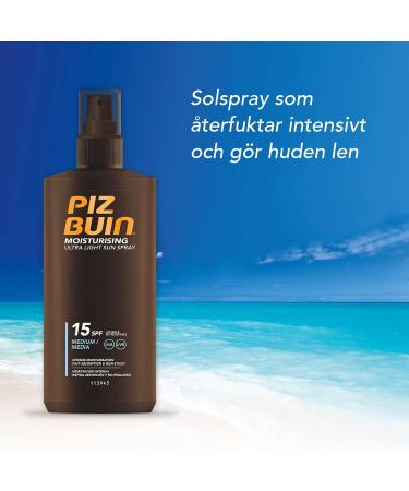 Piz Buin 200Ml Ultra Light Spray Spf15 SPF 15 200 ml (Pack of 1) - Buy Online on GoSupps.com