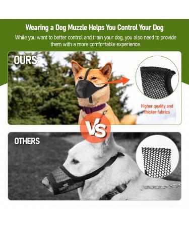 Ilepark XL Black Soft Dog Muzzle - Comfortable Breathable & Adjustable for Small Medium & Large Dogs - Ideal for Gases & Drinks - Buy Online on GoSupps.com