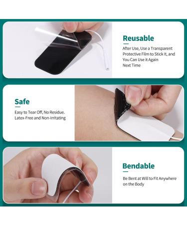 28 Self-Adhesive TENS Electrodes Pads - Reusable Muscle & Joint Pain Relief Compatible with Most TENS Devices - 50x50mm & 50x100mm Sizes - Buy Online on GoSupps.com