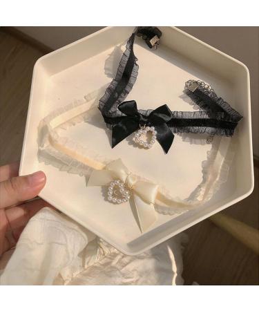 Oralgos Elegant Lace Heart Pendant Necklace for Women - Modern Pearl Collar Chain Decoration - Buy Online on GoSupps.com