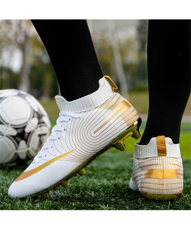 MFSH High Top Soccer Cleats for Men and Women - White | Turf Indoor Youth Football Boots - Buy Online on GoSupps.com