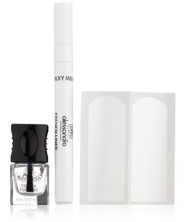 alessandro Effektlack French Liner Set Milky white 1Pack (1 x 5 ml + 3 2 ml)